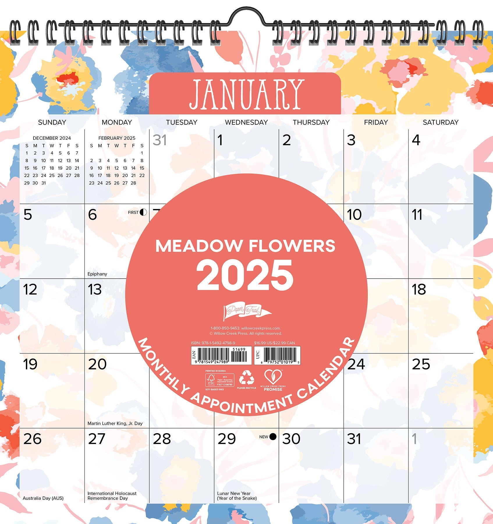 2025 Spiral Wall Calendars – Willow Creek Press