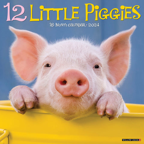 12 Little Piggies 2024 12" x 12" Wall Calendar