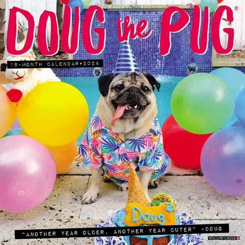 Doug the Pug 2024 12" x 12" Wall Calendar