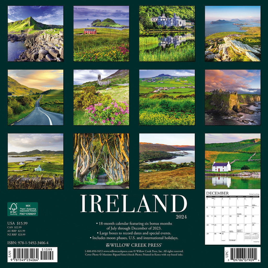 Ireland 2024 Wall Calendar Willow Creek Press