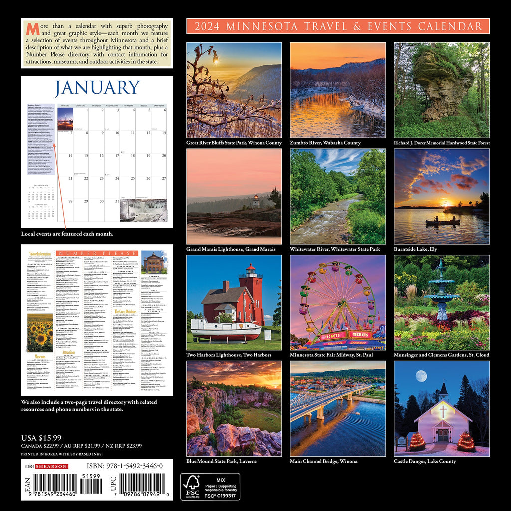 Minnesota 2024 Wall Calendar Willow Creek Press