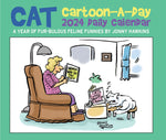 Cat Cartoon-A-Day by Jonny Hawkins 2024 6.2" x 5.4" Box Calendar
