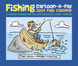 Fishing Cartoon-A-Day by Jonny Hawkins 2024 6.2" x 5.4" Box Calendar