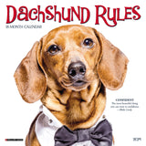 Dachshund Rules 2024 7" x 7" Mini Wall Calendar