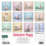 Unicorn Yoga 2024 7" x 7" Mini Wall Calendar