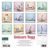 Unicorn Yoga 2024 7" x 7" Mini Wall Calendar