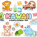 Kawaii 2024 12" x 12" Wall Calendar